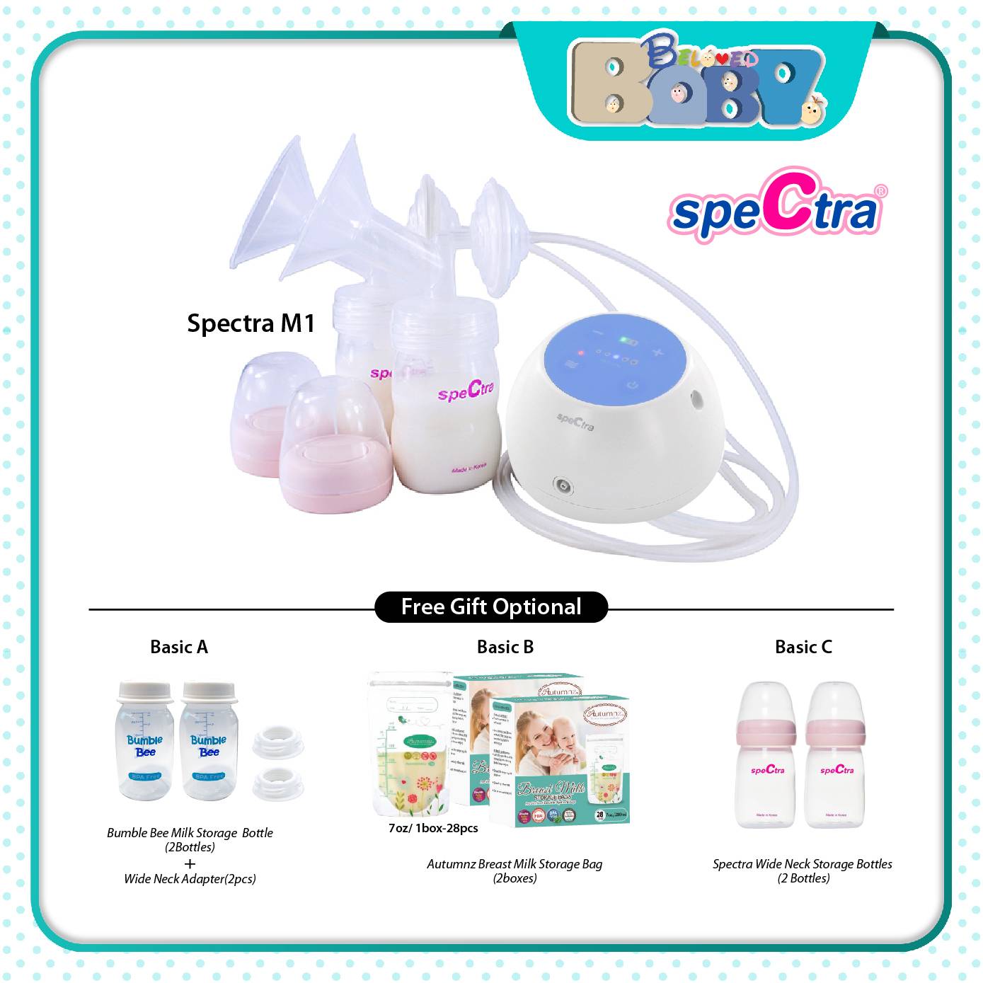 Spectra M1 Double Breast Pump (+Free Gift)