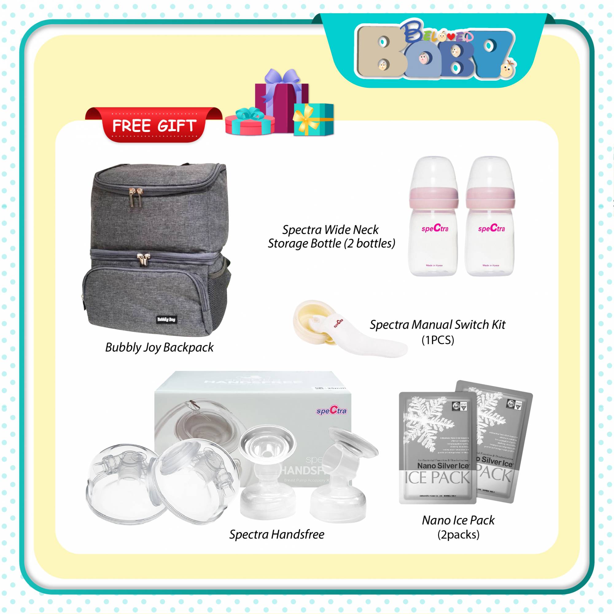 Spectra 9+ Double Breast Pump Package 