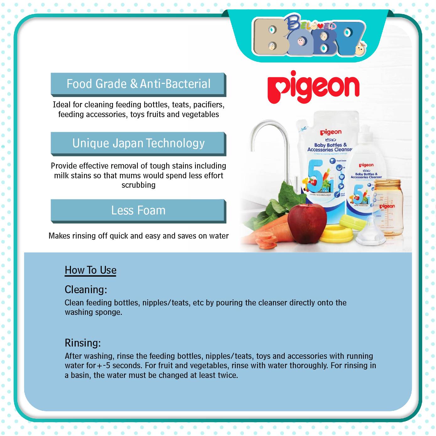 Pigeon Baby Bottle & Accessories Cleanser Bottle Liquid Cleanser Refill