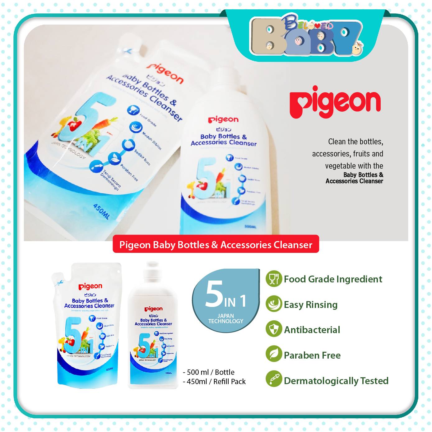 Pigeon Baby Bottle & Accessories Cleanser Bottle Liquid Cleanser Refill