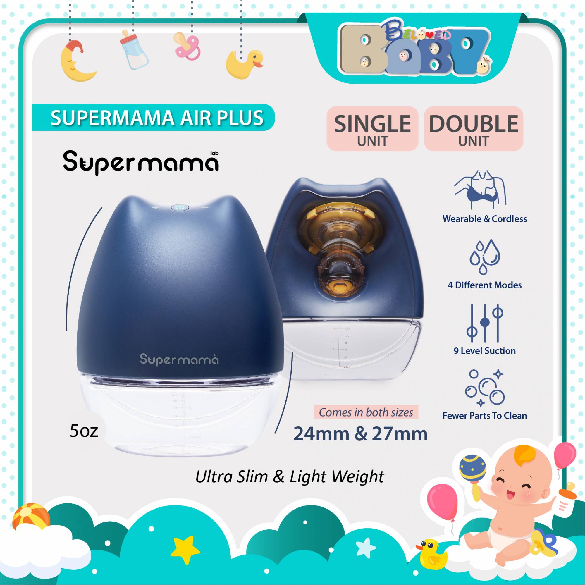 Supermama Air Plus Wearable Breast Pump