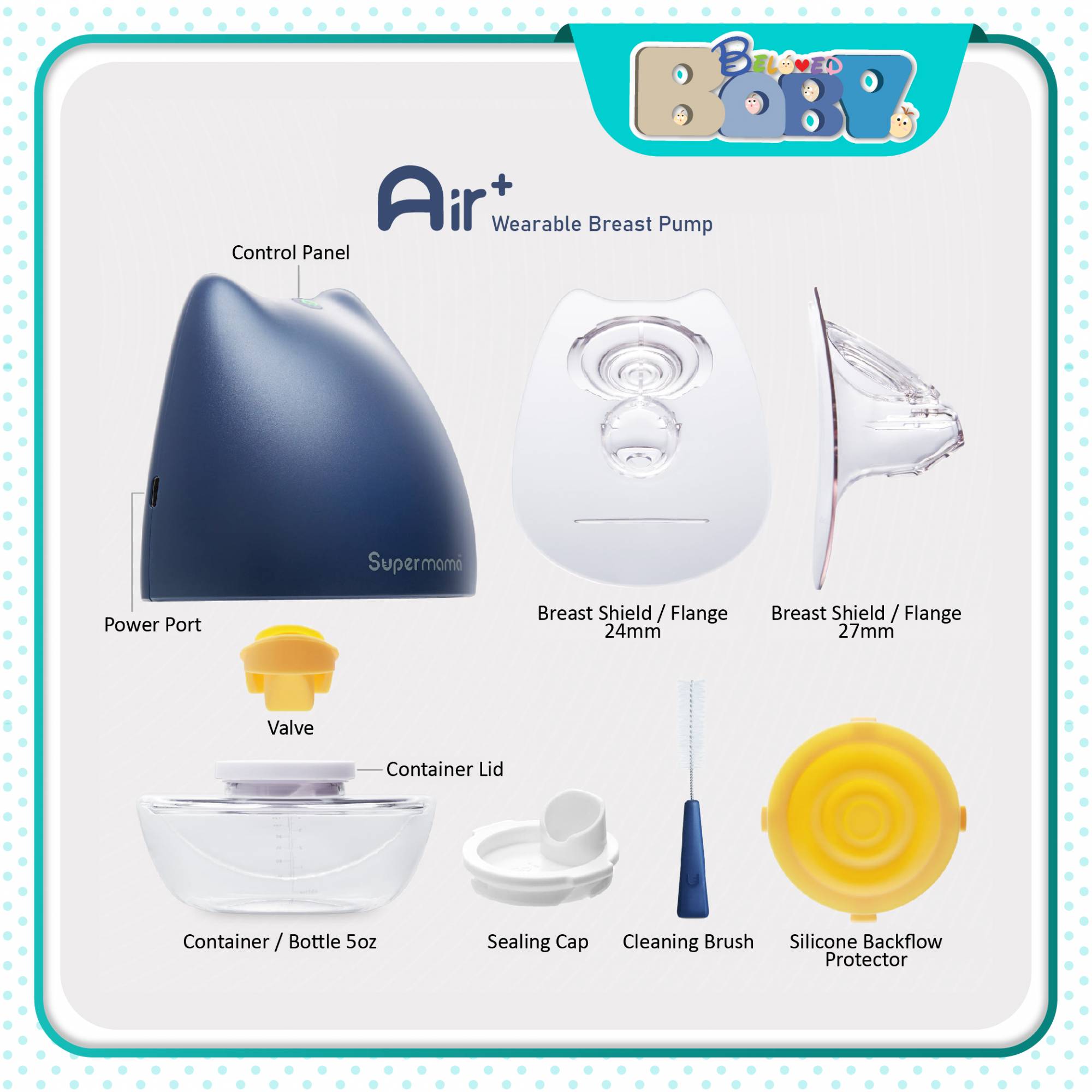 Supermama Air Plus Wearable Breast Pump with Remote