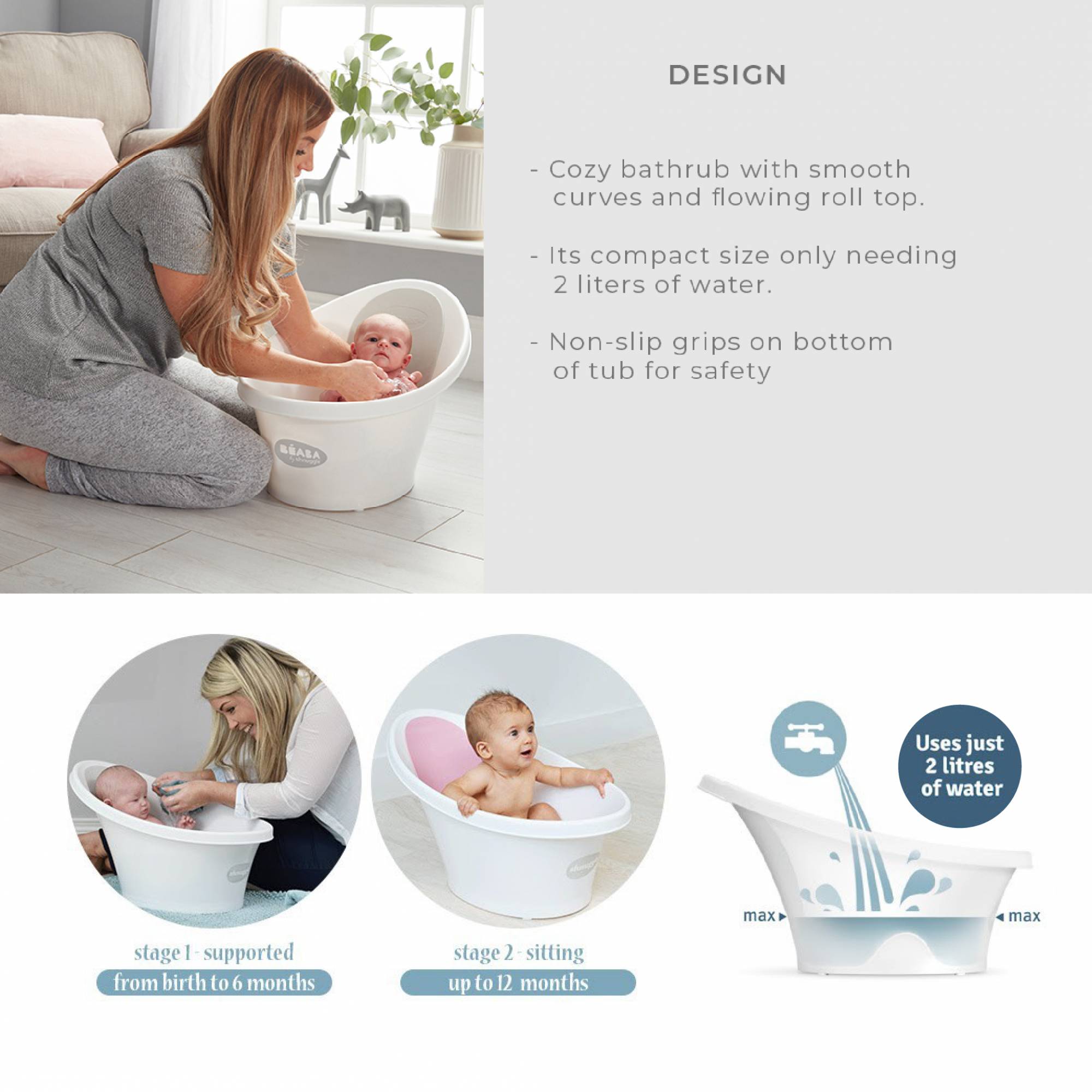 Shnuggle Baby Bath with Plug OR Folding Stand (012months)