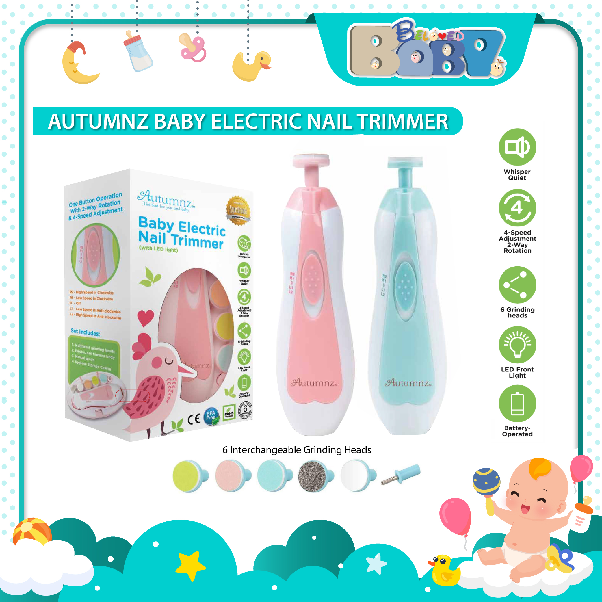 Autumnz Baby Electric Nail Trimmer
